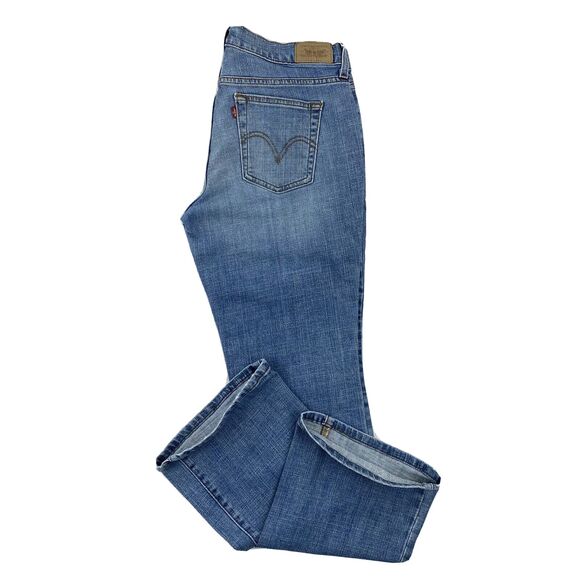 Levis Boot Cut Jeans Womens 10S Blue 515 Distressed American Western Denim Pants - Picture 2 of 11